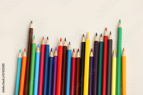 colored pencils isolated on white background