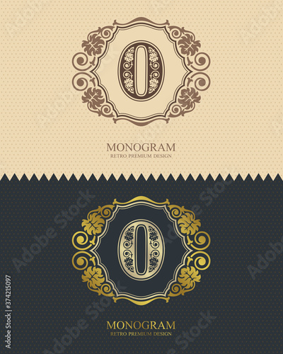 Zero Number Typographic design elements, Calligraphic graceful template, Elegant line art logo, Business sign for Royalty