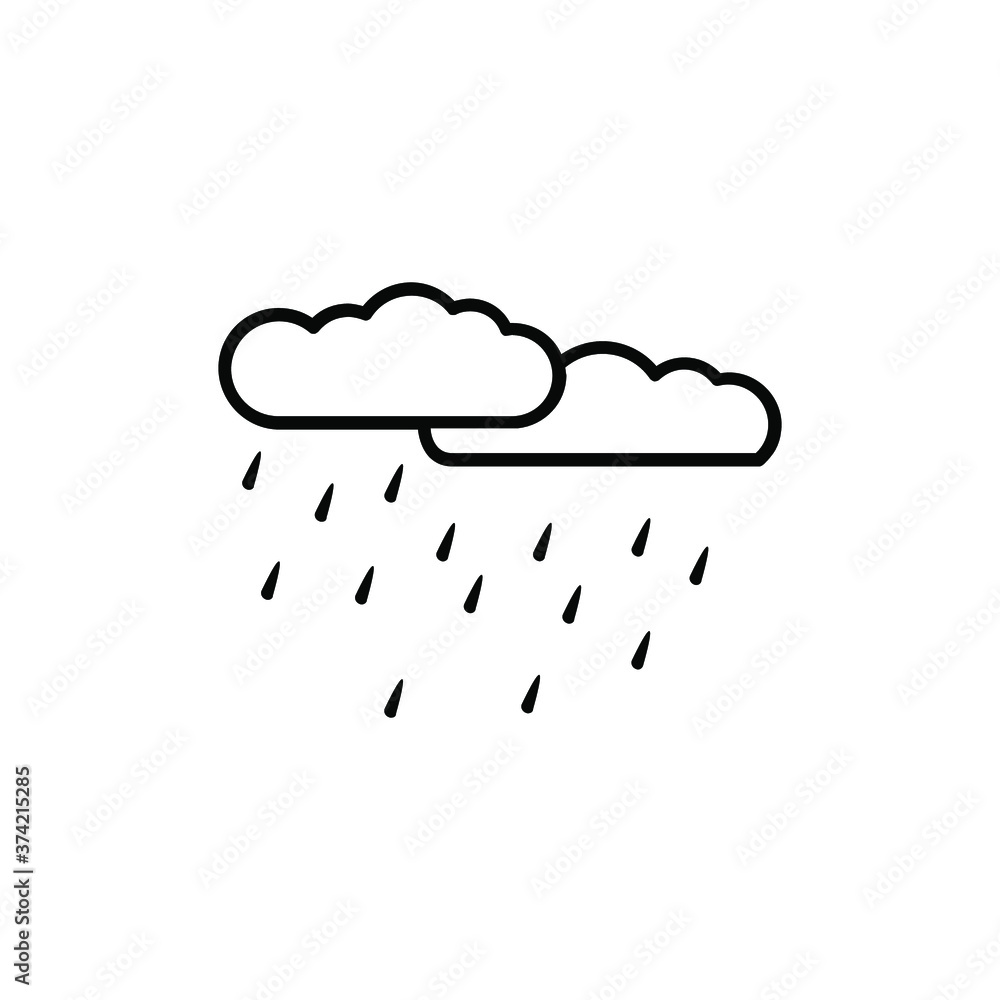 Rain Icon. Raining Symbol. Cloud with rain icon vector Rain Icon. Raining Symbol. Cloud with rain icon vector