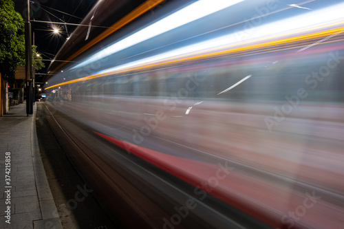 Speeding tram at night © Tim
