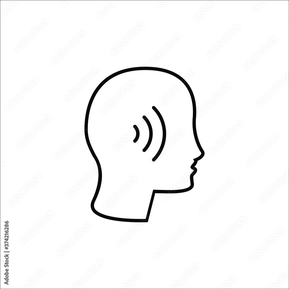Ear icon. Hearing symbol vector icon Ear icon. Hearing symbol vector icon