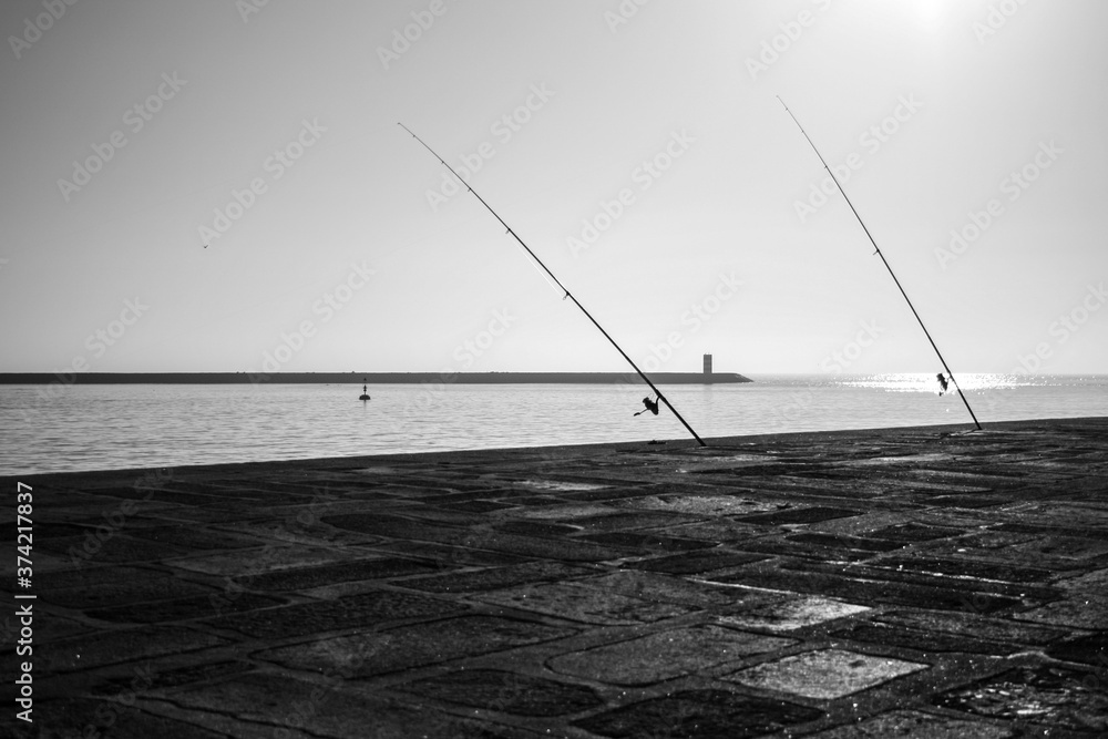 fishing in the sea in porto