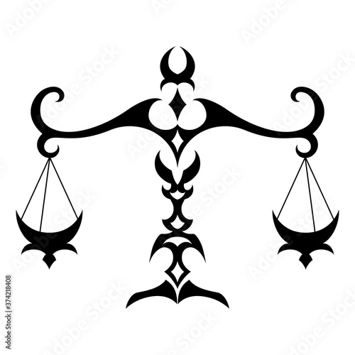 Libra zodiac sign isolated on white background.