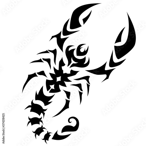 Scorpio zodiac sign isolated on white background.