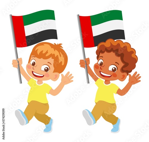 united arab emirates flag in hand set