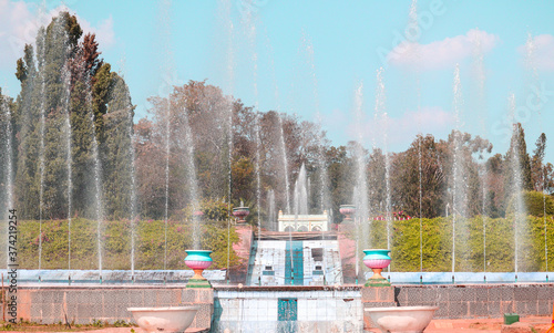 Fountain in the park of st petersburg