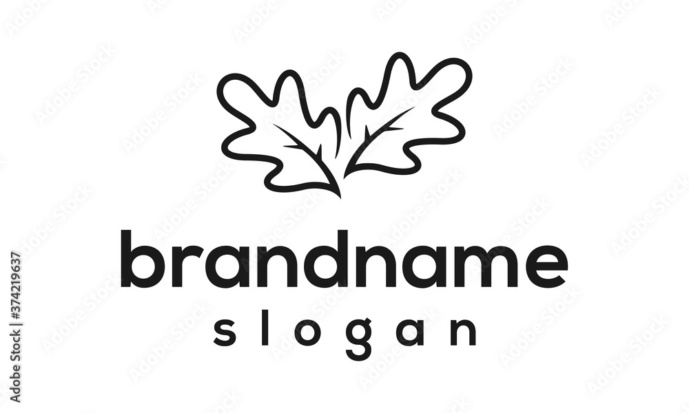 Oak leaf logo design vector