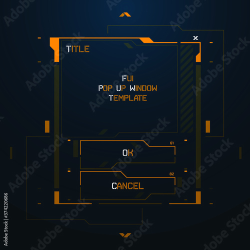 FUI UI Sci-fi Futuristic Cyberpunk style vector game menu interface template