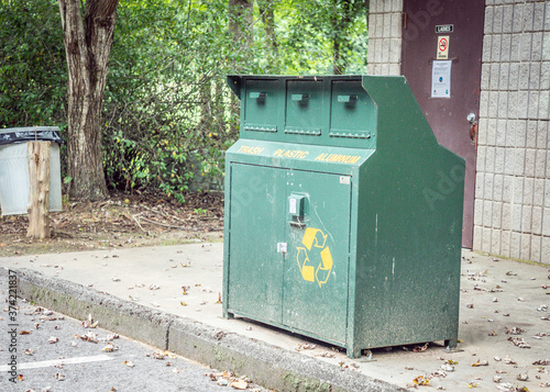 recycle bin in the park