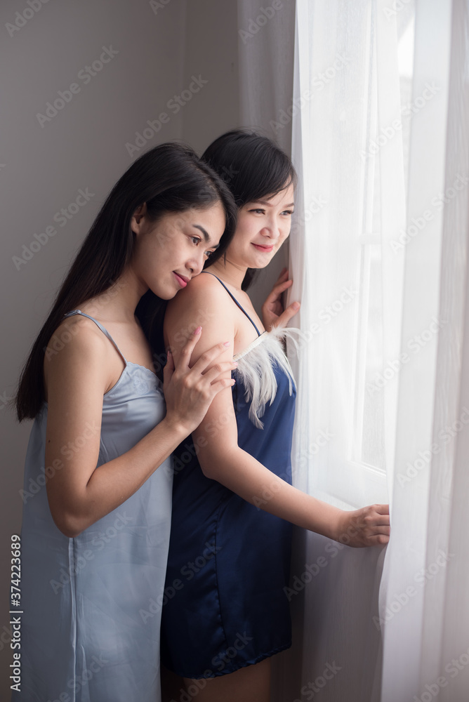 Two girl friends, best friends, are expressing their love for each other and being happy. Two girl friends, best friends, are expressing their love for each other and being happy.