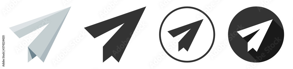 Paper plane icon logo flat design collection Paper plane icon logo flat design collection