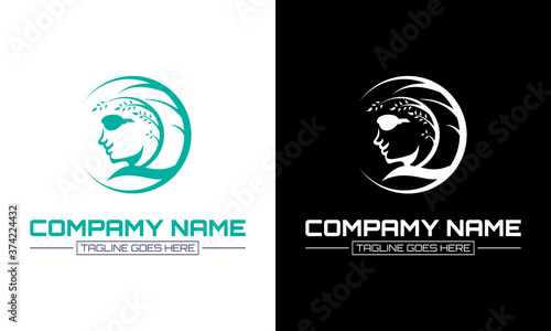 Ilustration vector graphic of  Natural face mental health logo with tree concept logo vector template