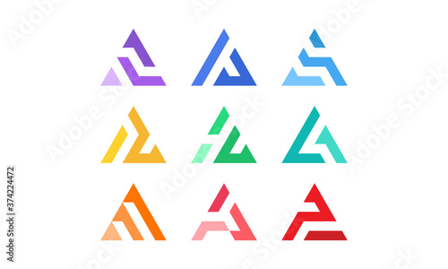 Letter A colorful logo design vector