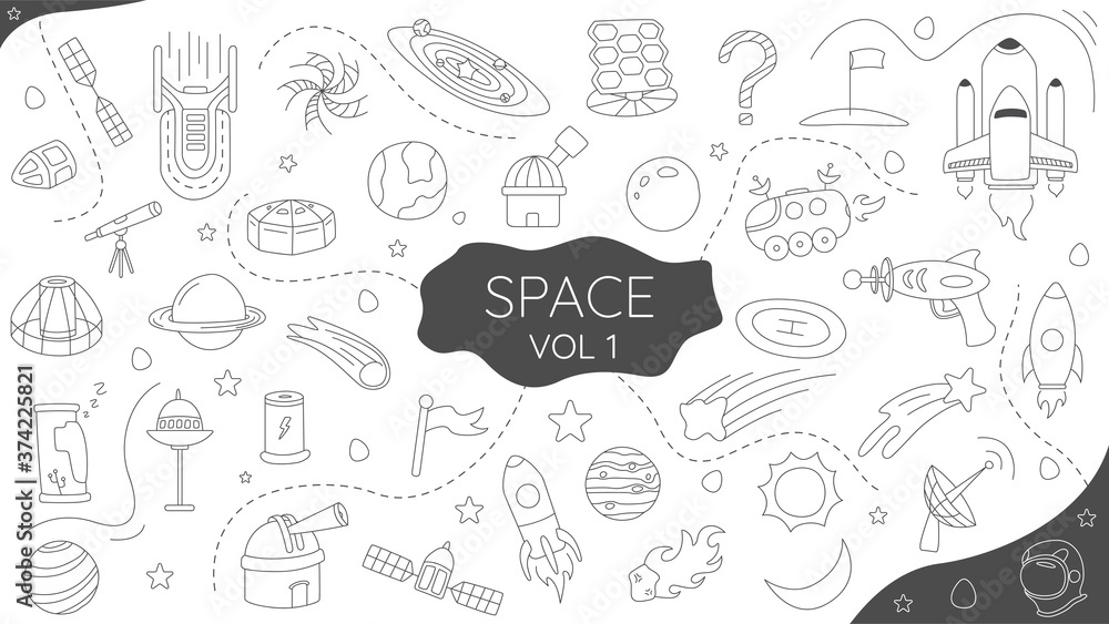 hand drawn dodle space