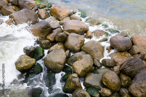 photo of rocks on the beach