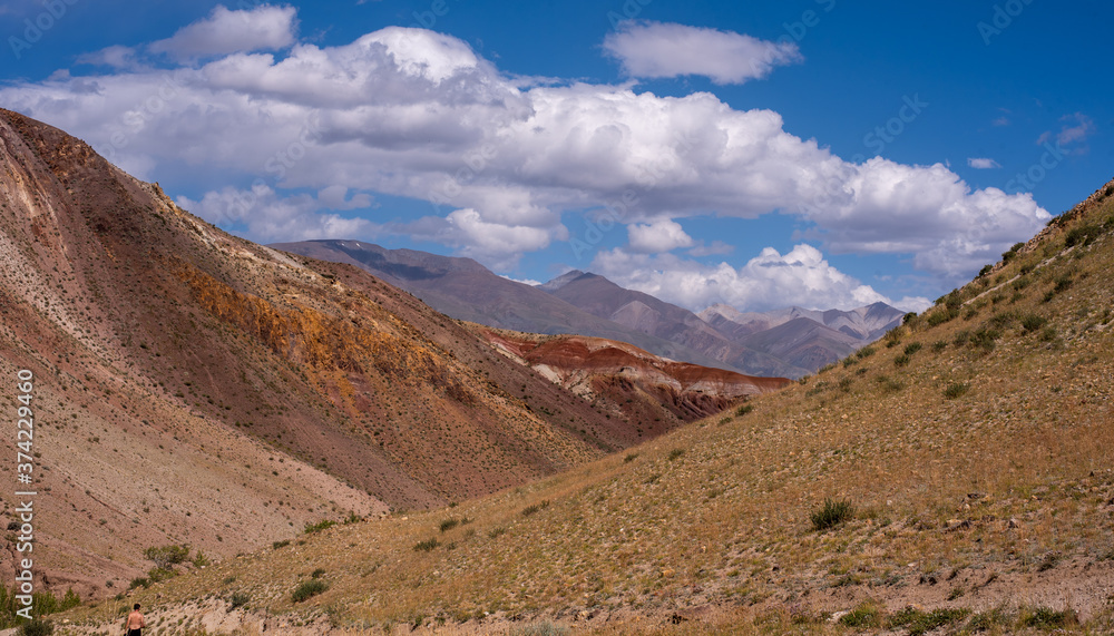 Multicolored rocks in Altai mountains, Siberia Russia