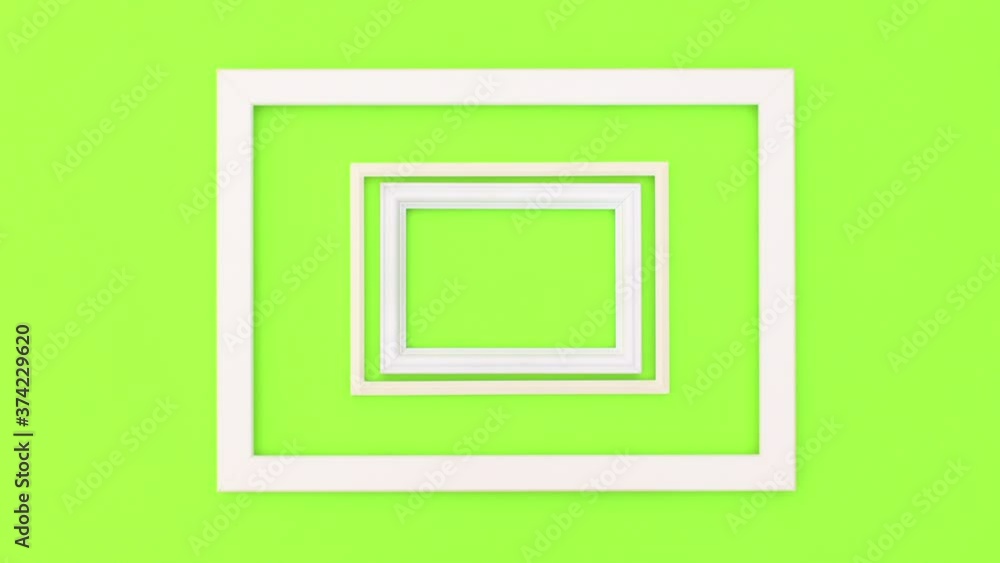 Smaller frames appear in big frame on green theme. Stop motion Smaller frames appear in big frame on green theme. Stop motion