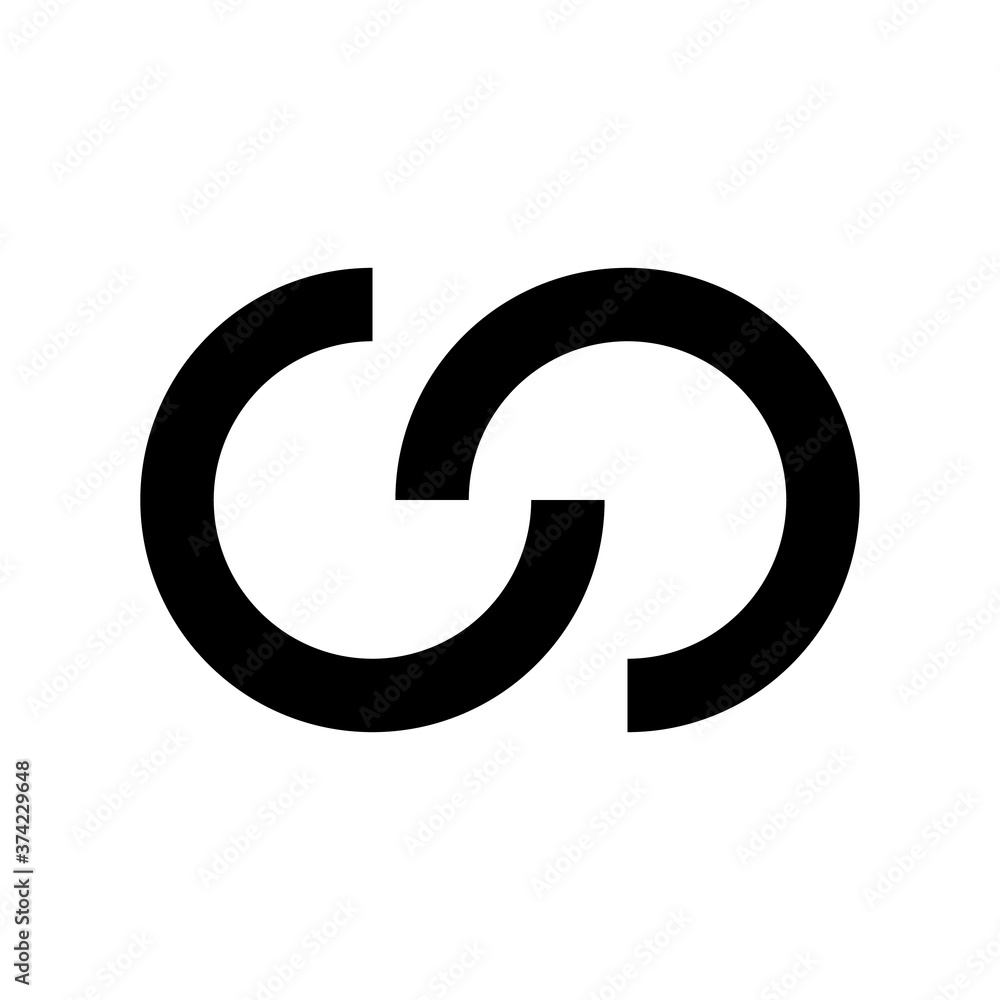 interlocking icon, networking and connecting interlocking icon, networking and connecting