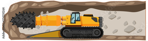 Coal mining roadheader isolated