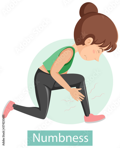 Cartoon character with numbness symptoms
