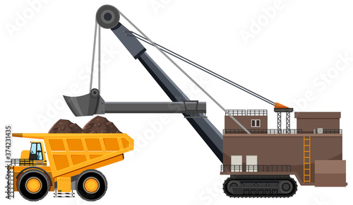 Articulated dump truck mining