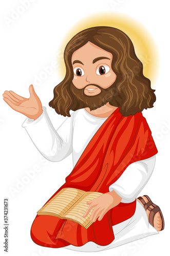 Jesus preaching in sitting position character