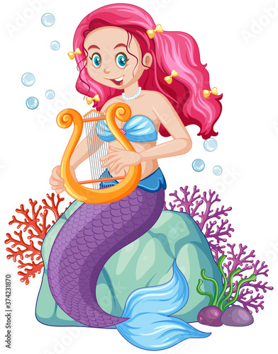 Cute mermaid cartoon character