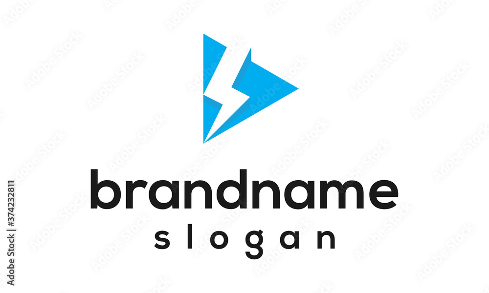 Fototapeta premium Flash play logo design vector