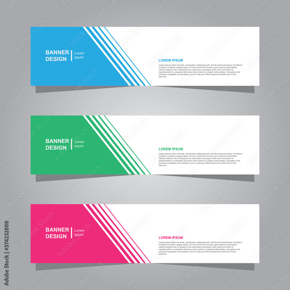 horizontal banner set minimalist style template design vector horizontal banner set minimalist style template design vector