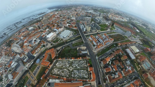 Aveiro, beautiful village. The Venice of  Portugal. Aerial Drone Photo