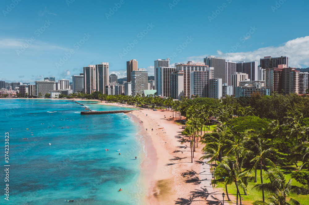 Naklejka premium Waikiki Beach, Hawaii