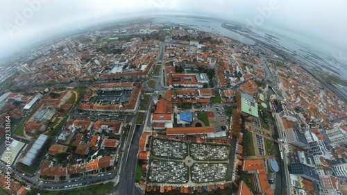 Aveiro, beautiful village. The Venice of  Portugal. Aerial Drone Photo