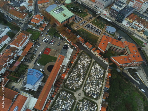 Aveiro, beautiful village. The Venice of  Portugal. Aerial Drone Photo