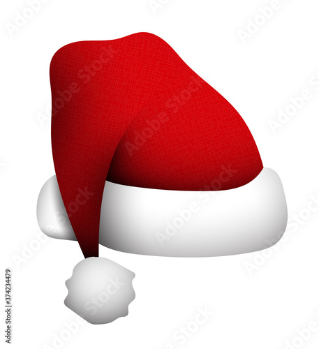 christmas hat, santa claus hat. Clothes for Christmas and New Year carnivals. Festive fancy dress for children. Vector