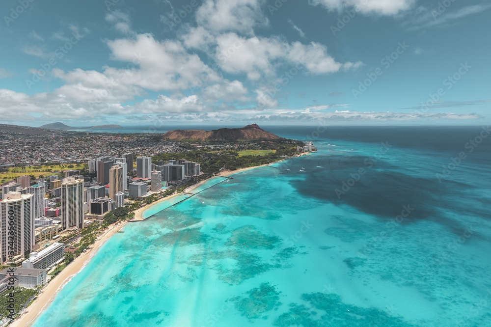 panoramic view of the city of Honolulu