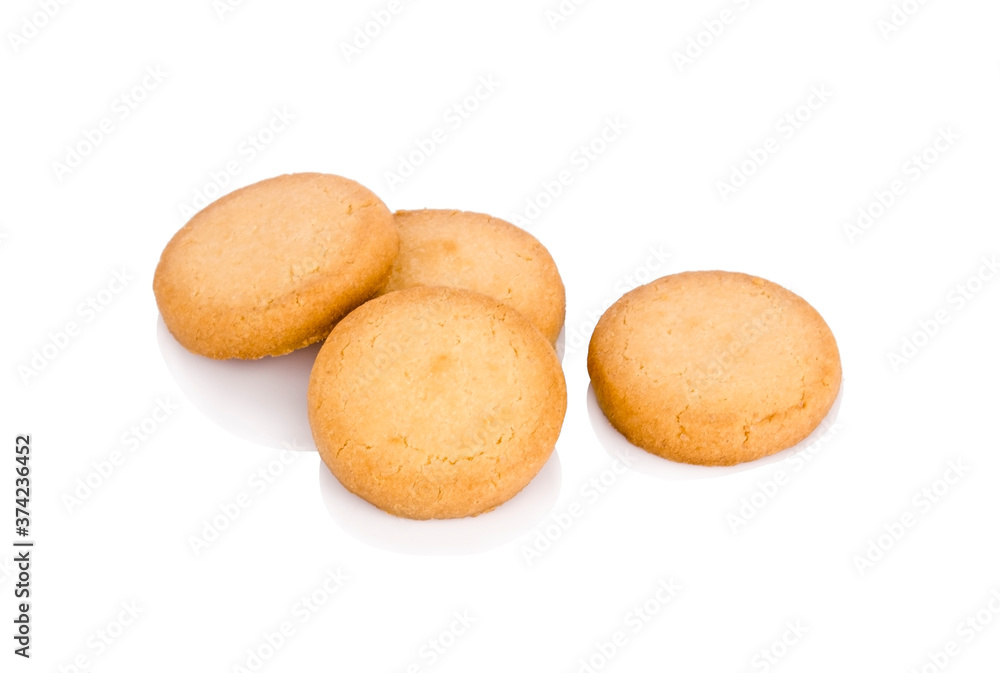 Danish butter cookies, butter cookies isolated on white background Danish butter cookies, butter cookies isolated on white background