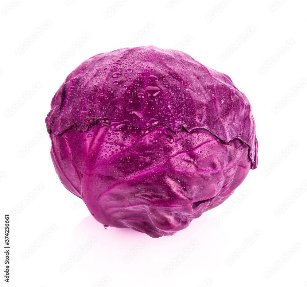Purple cabbage isolated on white background Purple cabbage isolated on white background