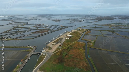 Aveiro, beautiful village. The Venice of  Portugal. Aerial Drone Photo