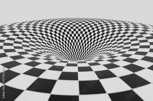Black and white striped tunnel animation background animation 3d rendering