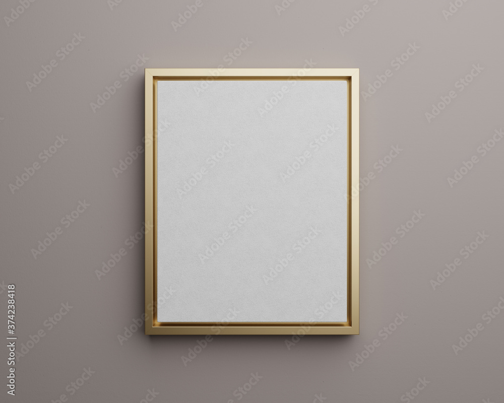 Blank Canvas Art Shadowbox Frame 11:14 Mockup Contemporary Modern  Minimalist Empty Wall Copy Space Neutral Pastel White Nude Gold Black Stock  Photo | Adobe Stock