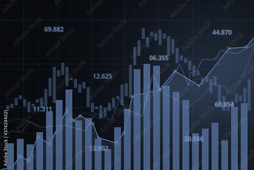 Stock market crash economic graph with diagrams, business and financial concepts and reports, abstract gray technology communication concept and forex trading Stock market crash economic graph with diagrams, business and financial concepts and reports, abstract gray technology communication concept and forex trading