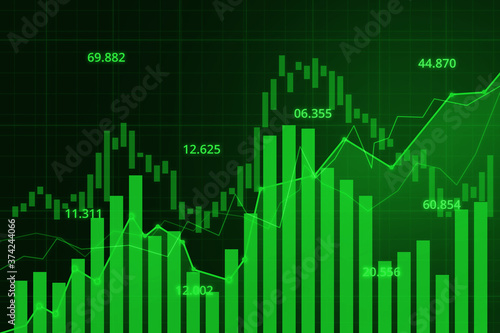 Stock market crash economic graph with diagrams, business and financial concepts and reports, abstract technology communication concept and forex chart