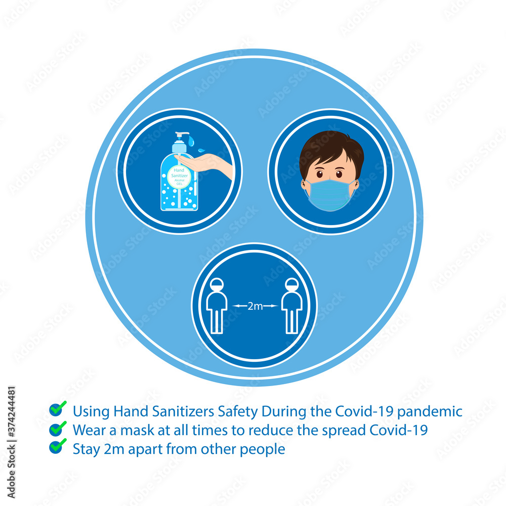 Fototapeta premium concept How to prevent the spread virus of COVID-19 by graphics vector illustration