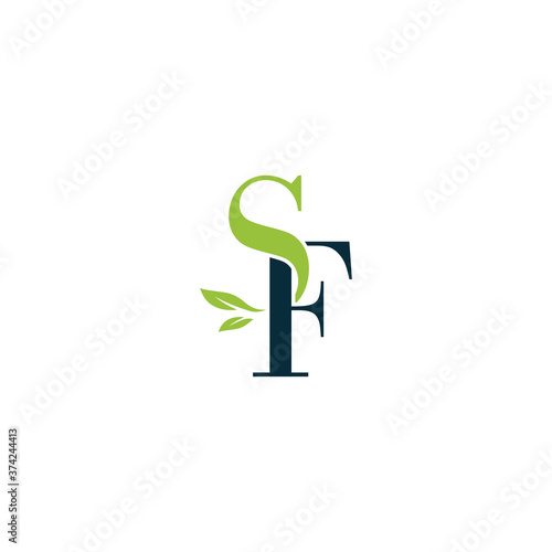 SF nature letter logo design vector template