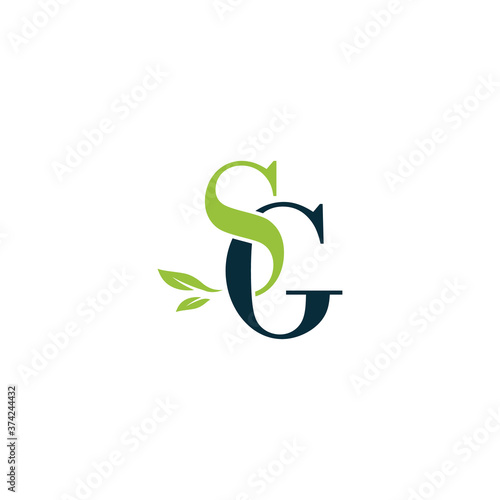 SG nature letter logo design vector template