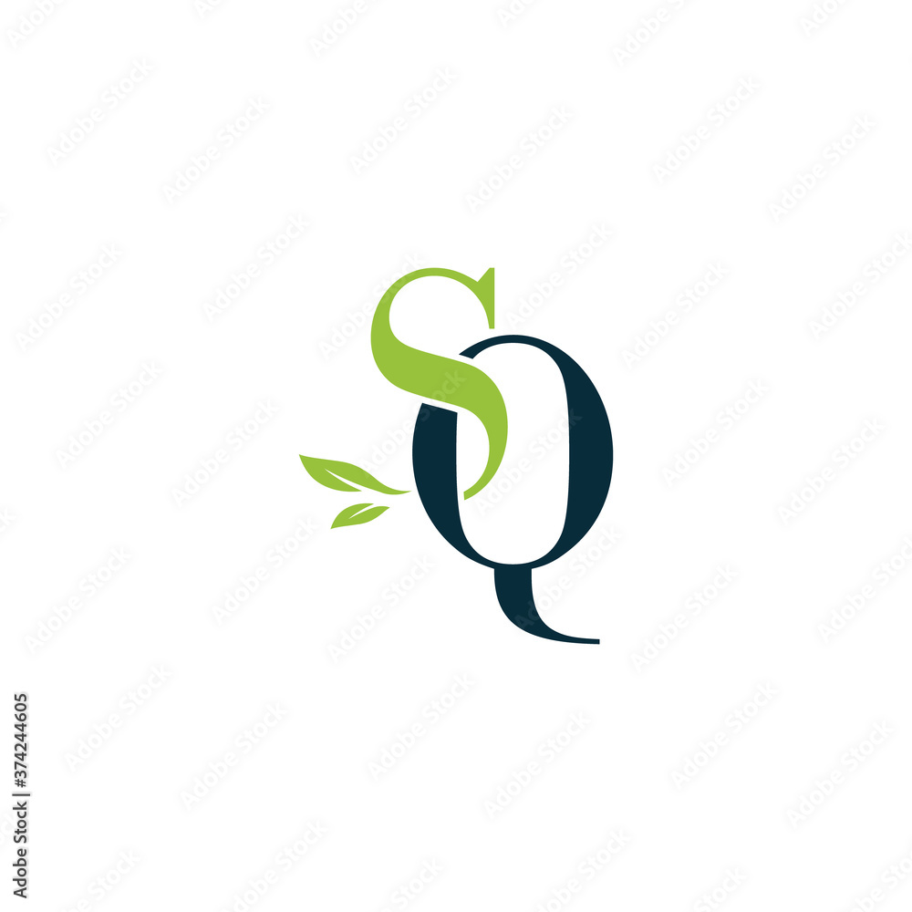 SQ nature letter logo design vector template SQ nature letter logo design vector template