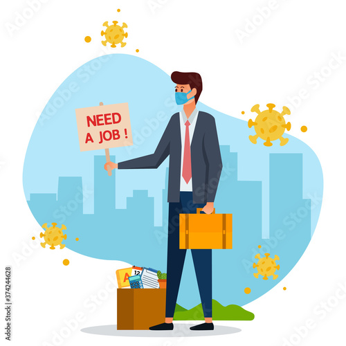 An unemployed person trying to find work due to the covid-19 pandemic