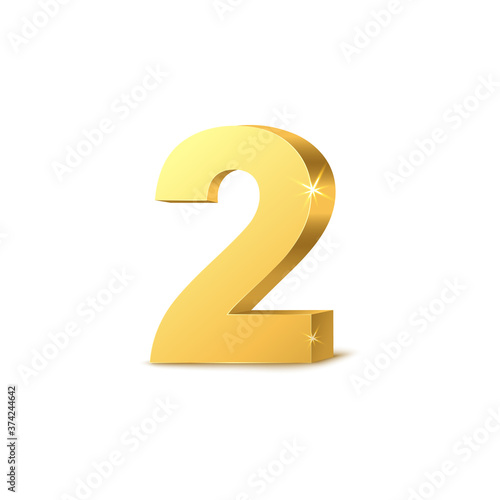 Vector 3d Golden number two-2.