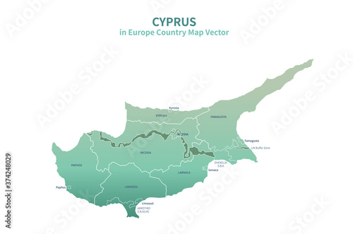 Cyprus map. european country vector map.