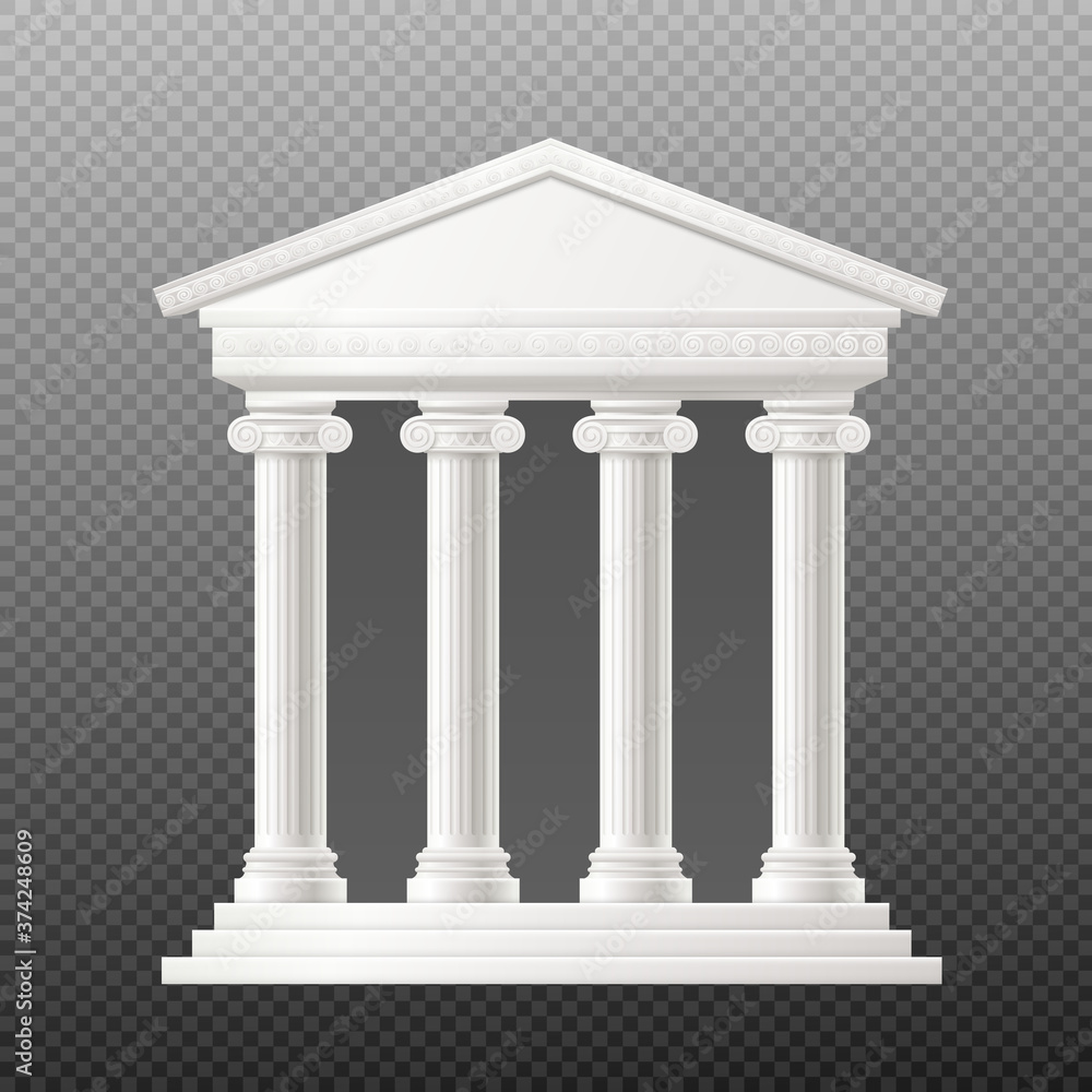 Antique entrance arch porch with columns realistic vector illustration isolated. Antique entrance arch porch with columns realistic vector illustration isolated.